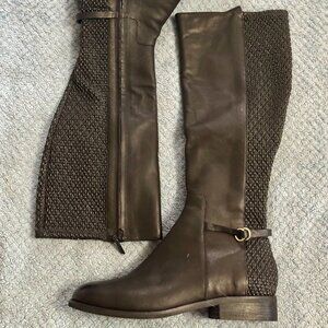 Cole Haan Knee High Black Leather Stretch Boots size 9B
